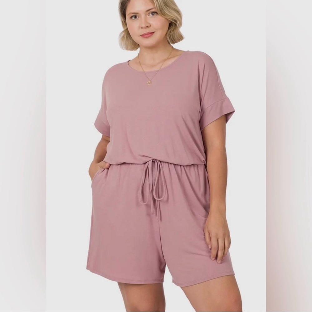 Zenana 1x Rose Romper NWOT